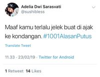 Cuit Kocak 1001 Alasan Putus yang Tak Biasa Ini Bikin Ngakak
