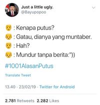 Cuit Kocak 1001 Alasan Putus yang Tak Biasa Ini Bikin Ngakak
