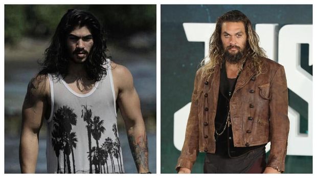 Gaya dan posturnya mirip Jason Momoa pemeran Aquaman.