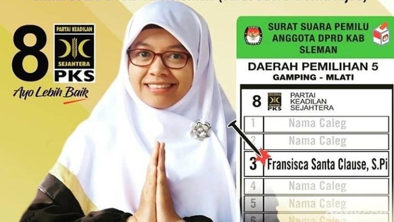 Soal Nama Caleg Fransisca Santa Clause, PKS: Alhamdulillah Jadi Viral Soal Nama Caleg Fransisca Santa Clause, PKS: Alhamdulillah Jadi Viral