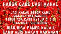 Saat harga cabe lebih mahal, pesan dalam meme ini bisa diingat. Yap! Kamu diizinkan pamer sisa cabe yang nempel di gigi lho. Foto: Istimewa