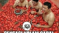 Kalau biasanya pedas cabe hanya di mulut, coba berendam di kolam cabe ini. Berani? Foto: Istimewa