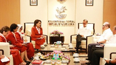 Momen Saat Kowani Audiensi dengan Mensos