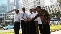 Tiga jembatan penyeberangan orang (JPO) yang ada di Jalan Jenderal Sudirman resmi dibuka, Kamis (28/2/2019).