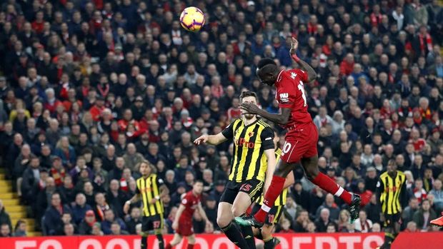 Sadio Mane membuka keunggulan 1-0 untuk Liverpool. (