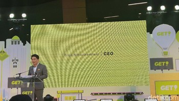 Dalam sambutannya, co-founder dan CEO Get Pinya Nittayakasetwat mengatakan bahwa ia merasa beruntung startup kecilnya bisa berkolaborasi dengan Go-Jek. (Foto: detikINET/Virgina Maulita Putri)