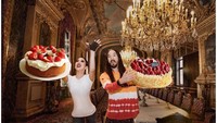 Duh, begini nih kecerian Syahrini bareng Steve Aoki di Los Angeles, Amerika Serikat. Keduanya bergaya seolah tengah melempar kue. Ada ada aja, ya! Foto: Instagram princessyahrini
