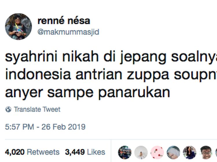 Respons Kocak Netizen Soal Makanan Lewat #SyahriniReinoSatuAtap