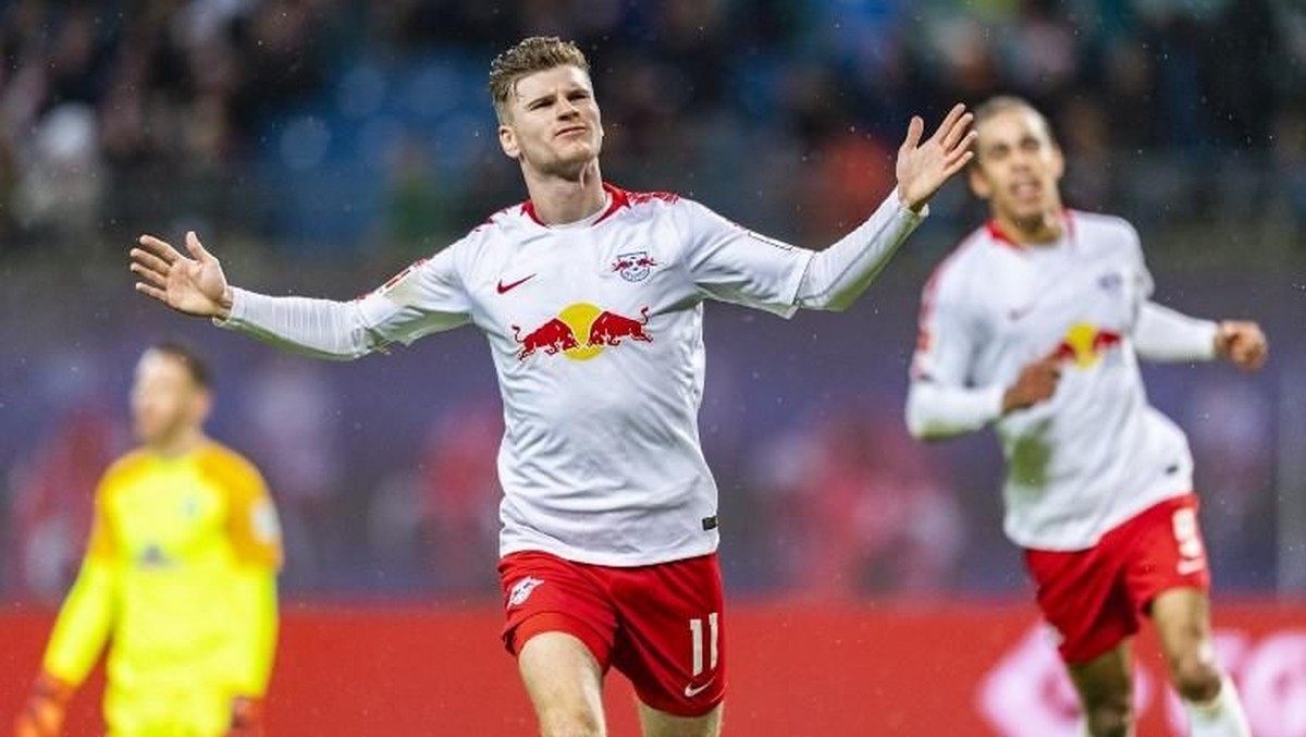 Striker RB Leipzig Timo Werner dikabarkan telah setuju bergabung Bayern Munich. Foto: Robert Michael / AFP