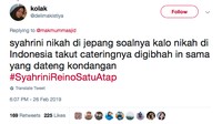 Katering jadi hal penting yang selalu dibicarakan tamu undangan. Makanya Syahrini dan Reino pilih nikah di Jepang, hihihi Foto: Twitter