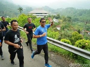 Lari di Kawasan Guci Tegal, Sandiaga: Seperti di Colorado AS