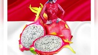 Gaun berwarna pink ini disamakan dengan kulit buah naga. Kelihatannya agak maksa sih ya? Foto: Istimewa