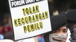 Ratusan Peserta Apel Siaga Umat Geruduk KPU Pusat