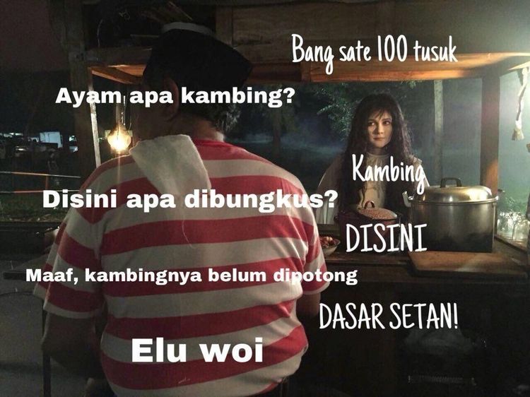 Meme Kocak Tapi Serem, Begini Jadinya Kalau Setan Mau Ikut Kulineran