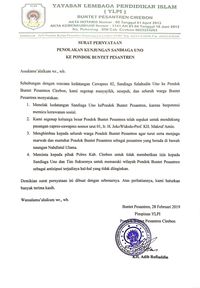 Pondok Buntet Pesantren Cirebon Tolak Kunjungan Sandiaga Uno
