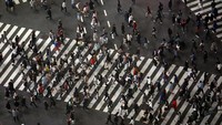 Di Jepang Pelican Crossing tersibuk berada di kawasan Shibuya. Carl Court/Getty Images.