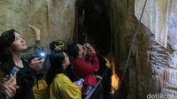 Wisatawan mengagumi cacing Glowworm (Fitraya/detikTravel)
