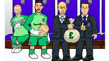 Meme candaan Everton dibayar City agar menahan laju Liverpool. Foto: istimewa