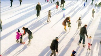 Foto pilihan kedelapan NatgGeo adalah karya fotografer Felice Simon potret kumpulan keluarga yang sedang bermain di ski es di Brookly, New York.  (Foto: National Geographic)