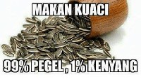 Makan kuaci ini walaupun sudah banyak tapi tetap saja tak kenyang. Malah 99 persennya cuma dapat pegel. Foto: Istimewa