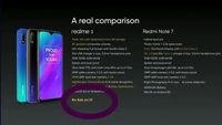Presentasi perbandingan Realme 3 yang menyindir Xiaomi Redmi Note 7.