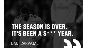 Kutipan putus asa dari Dani Carvajal. Musim ini sudah berakhir, kata dia. Foto: istimewa