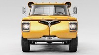 Mobil truk model pick up berwarna kuning ini terinspirasi dari singa. Istimewa/Boredpanda.