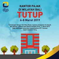 Nyepi di Bali, Kantor Pajak Tutup Sementara