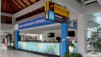 Disalah satu sudut posko keamanan terpadu Bandara Internasional Ngurah Rai juga terpantau sepi senyap.