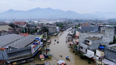Penampakan Udara Banjir Rendam Wilayah Bandung
