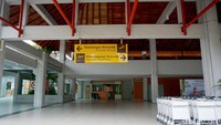 Suasana di terminal kedatangan domestik juga tak tampak aktifitas.