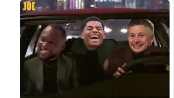 Begini gambaran kegembiraan kubu MU lewat hasil karya kocak Joe.co.uk. (Foto: Internet/Twitter)