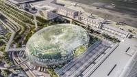 Bentuknya pun ikonik, mirip seperti stadion transparan (CNN/Jewel Changi)