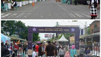 Saat Nyepi Jalan Raya Tuban terlihat sepi. Kini jalan tersebut ditutup untuk Pasar Majalangu (Foto: Aditya Mardiastuti/detikcom)