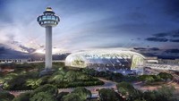 Nantinya, mal ini akan berada satu komplek dengan Bandara Changi, dan terhubung dengan beberapa terminal (CNN/Jewel Changi)