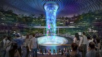 Termasuk air terjun yang adanya di dalam ruangan. Keren! (CNN/Jewel Changi)
