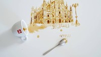  Wah, begini jadinya Buongiorno Milano jika dibuat dengan air kopi. Keren, kan? Foto: Instagram bernulia