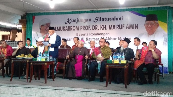 Silaturahmi dengan Pemuka Agama Sumut, Maruf Disambut Lagu O Tano Batak