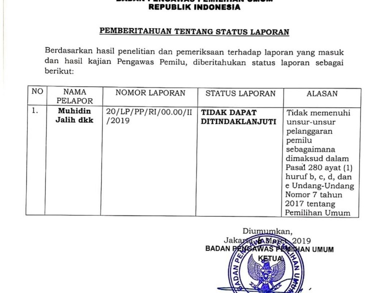 Bawaslu Hentikan Laporan Eggi Sudjana Soal Jokowi