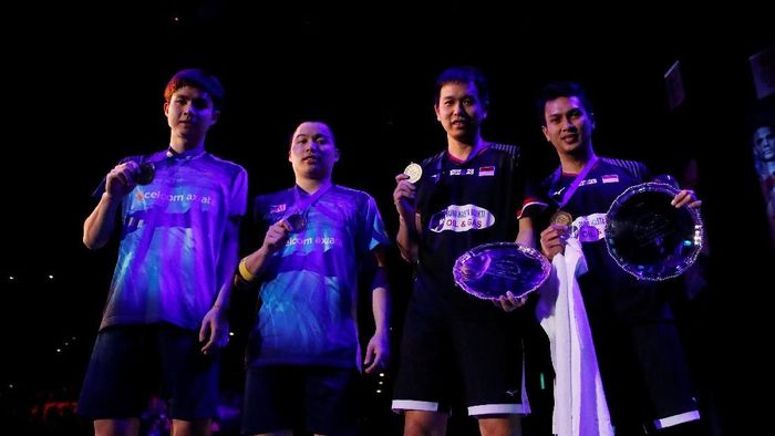 Hendra Setiawan/Mohammad Ahsan keluar sebagai juara All England 2019. (Andrew Boyers/Reuters)