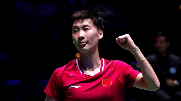 Chen Yufei merayakan gelar juara tunggal putri All England 2019. (Andrew Boyers/Reuters) Chen Yufei merayakan gelar juara tunggal putri All England 2019. (Andrew Boyers/Reuters)