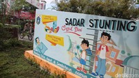 Di RPTRA tersebut juga terpampang spanduk sosialisasi tentang stunting.