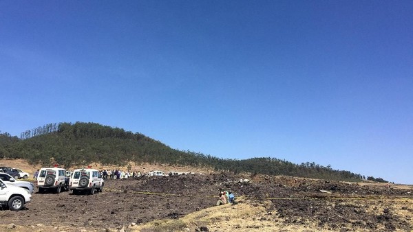 Penampakan Lokasi Jatuhnya Pesawat MAX 8 Ethiopian Airlines