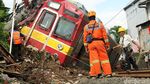 Melihat Kerusakan KRL Anjlok di Bogor Hingga ke Ruang Masinis