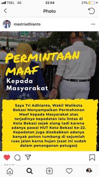 Permintaan maaf Wakil Wali Kota Bekasi