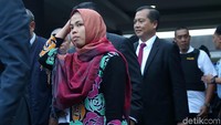 Siti Aisyah tiba di Bandara Halim Perdanakusuma, Jakarta, Senin (11/3/2019) sore.