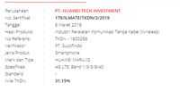Trio Ponsel Anyar Huawei Dapat Sertifikat TKDN