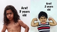 Inilah transformasi Arat yang dari umur dua tahun juga sudah populer semenjak kemampuannya memanjat dinding dengan cepat jadi ramai di media sosial. (Foto: Instagram/@aratgym)