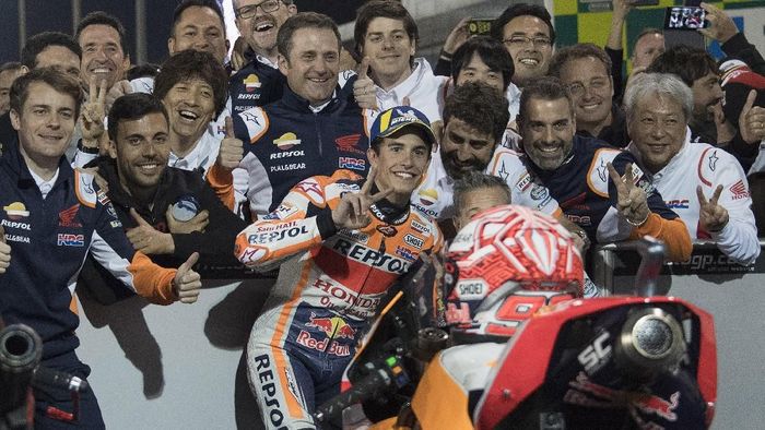 Marc Marquez gagal menuntaskan puasa kemenangan di MotoGP Qatar (Mirco Lazzari gp/Getty Images) Marc Marquez gagal menuntaskan puasa kemenangan di MotoGP Qatar (Mirco Lazzari gp/Getty Images)