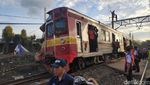 Penyok, Begini Penampakan Gerbong KRL yang Dievakuasi Pagi Ini
